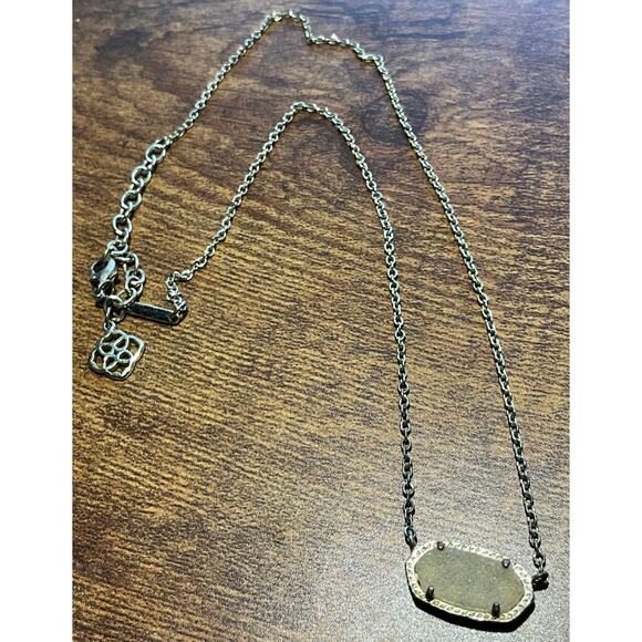 Kendra Scott Elisa Gold Iridescent Drusy 15" Chain 2" Extender - Picture 1 of 6